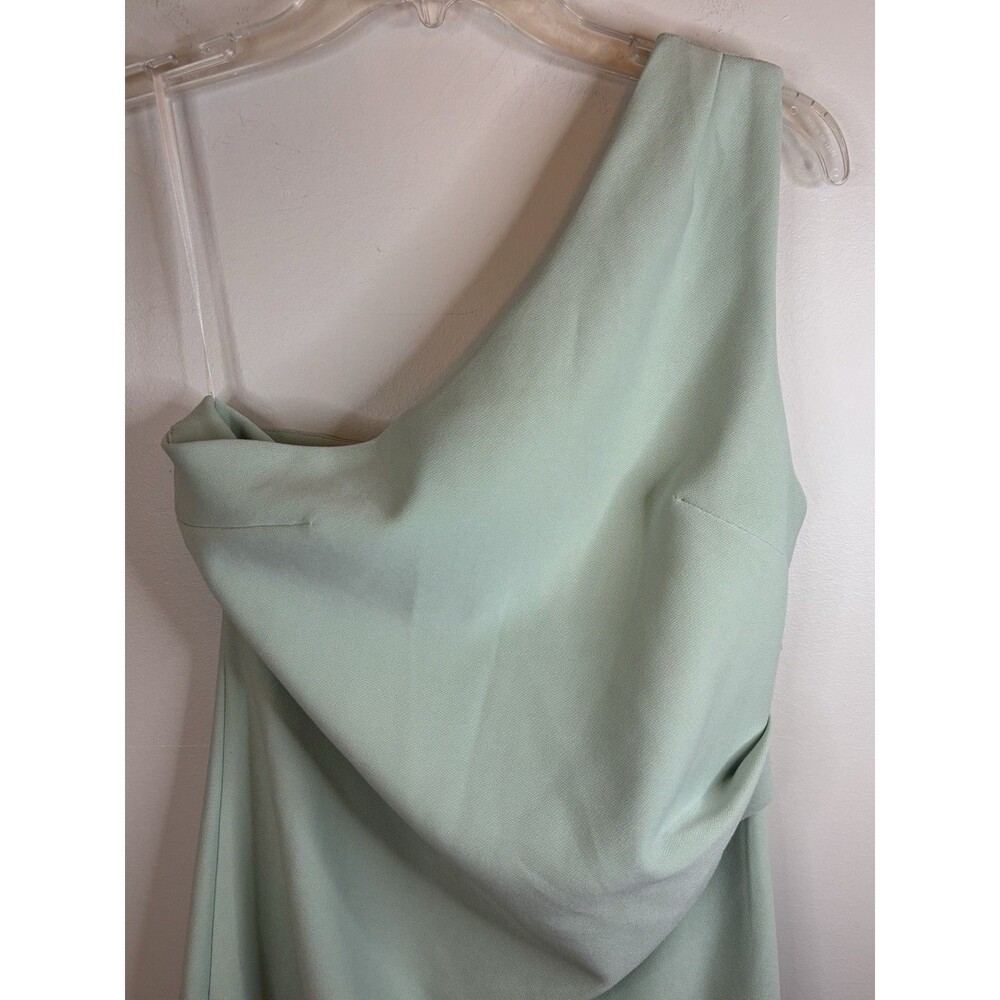 PETAL & PUP Nadene One Shoulder Body Con Dress 8 Mint Green Midi Formal Cocktail - Picture 7 of 12